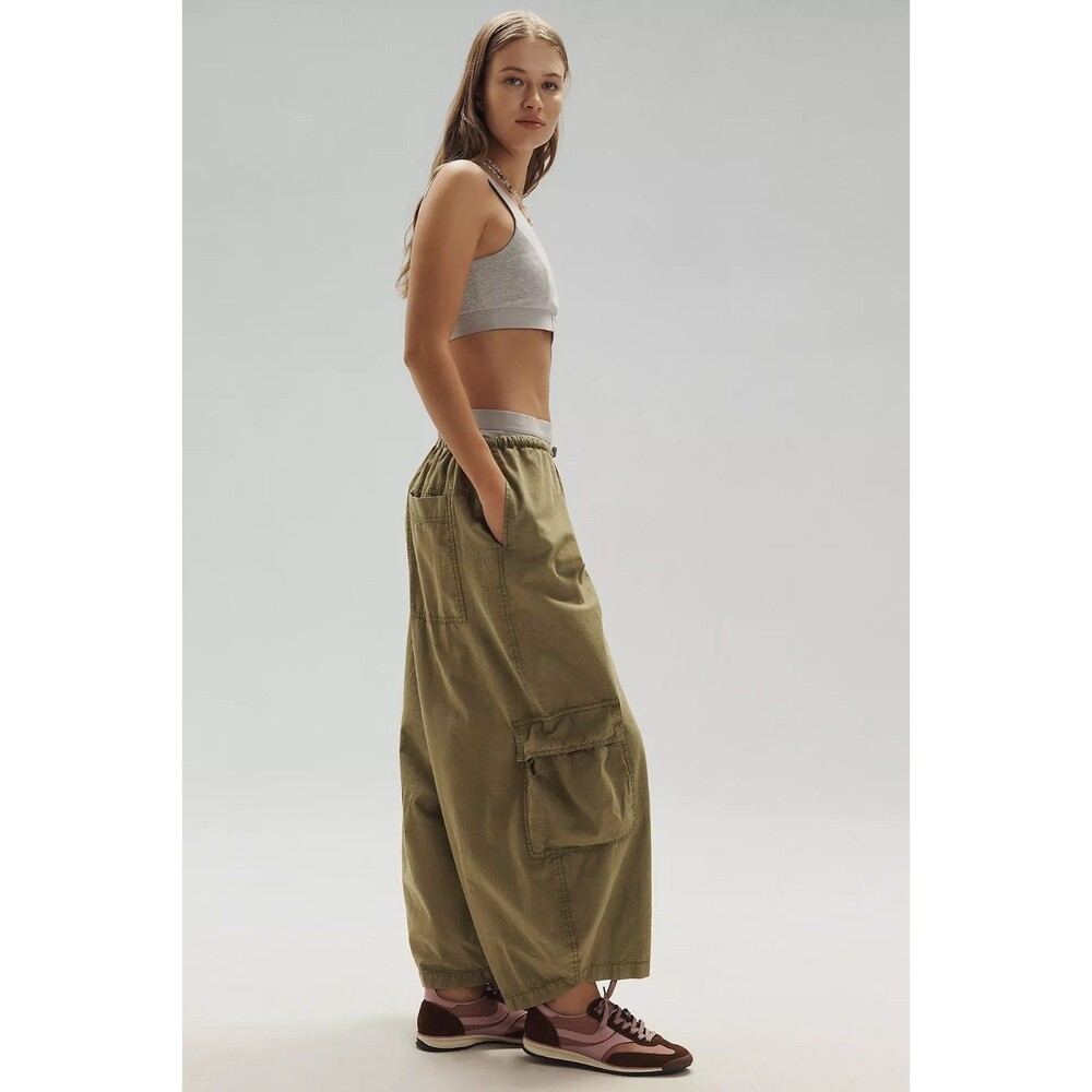 Daily Practice By Anthropologie Biennial Wide-Leg Cropped Cargo Pants S 287788 - Picture 3 of 10